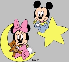 Baby Mickey Mouse and Minnie Mouse