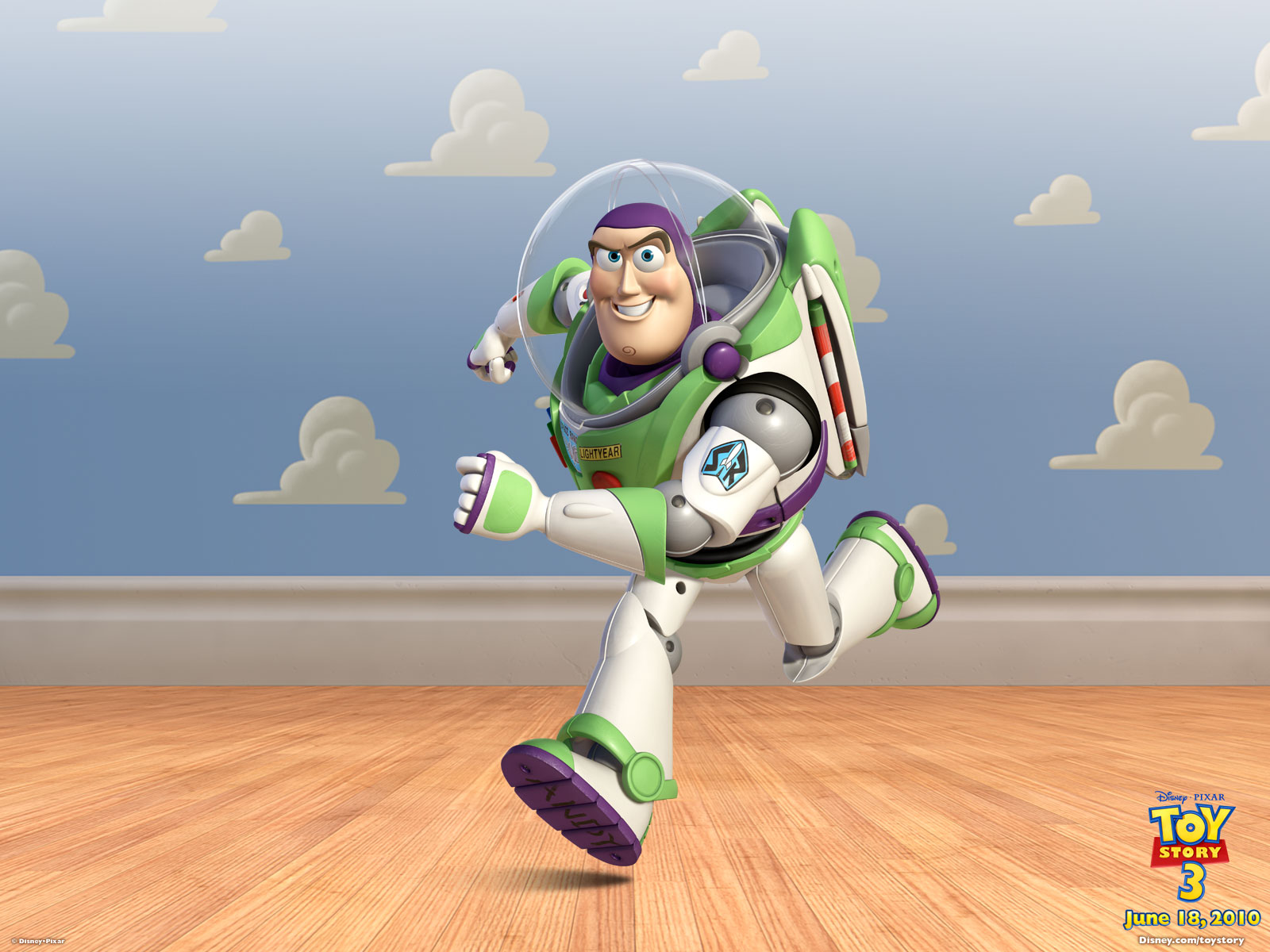 Buzz Lightyear runs