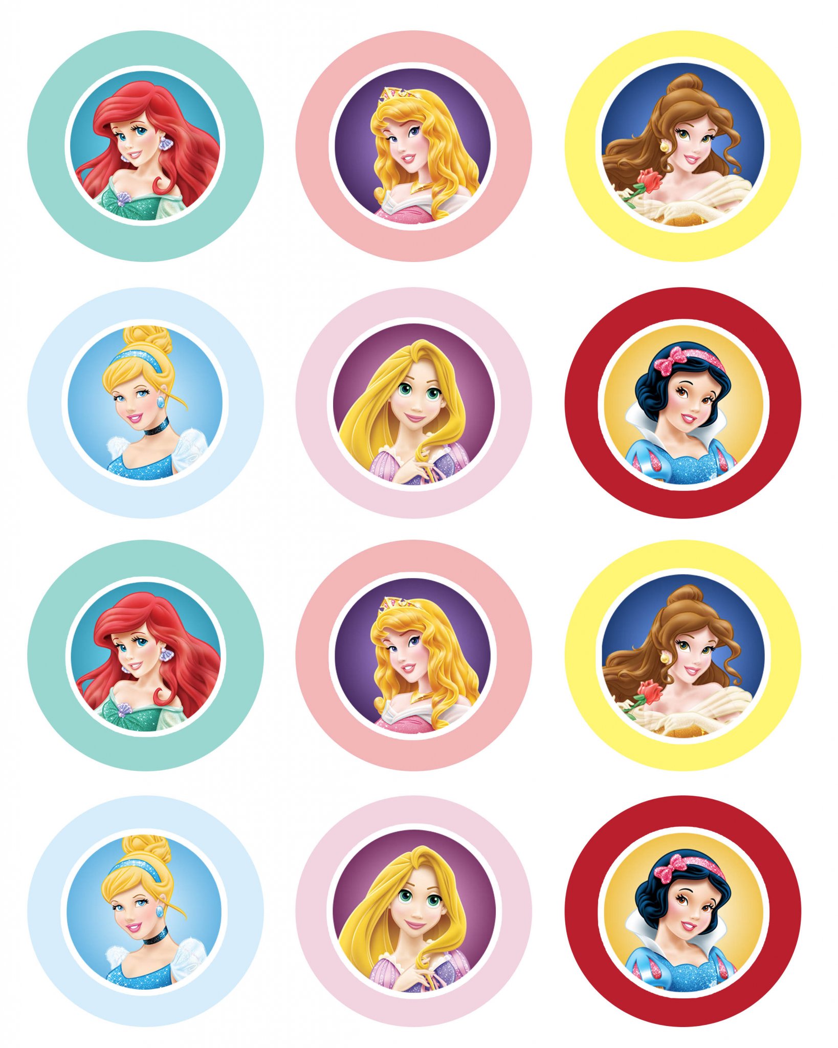 Disney Princess Cupcake Toppers